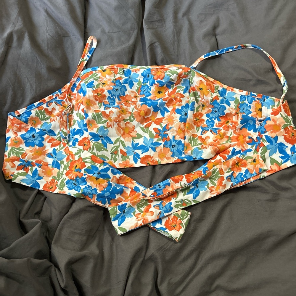 SHEIN Floral Camisole in Orange and Blue